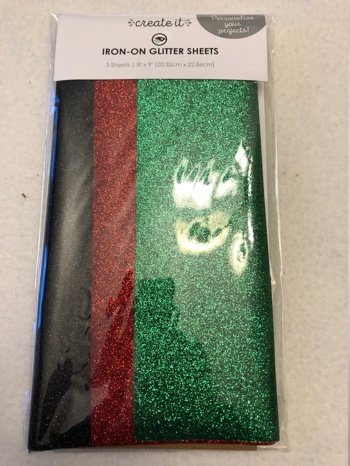 Ironon Glitter Sheets Three Piece Iron on Glitter Patch Red Etsy