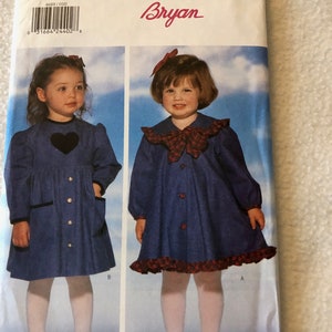 Butterick 4689 paper pattern, little girl dress pattern, toddler dress