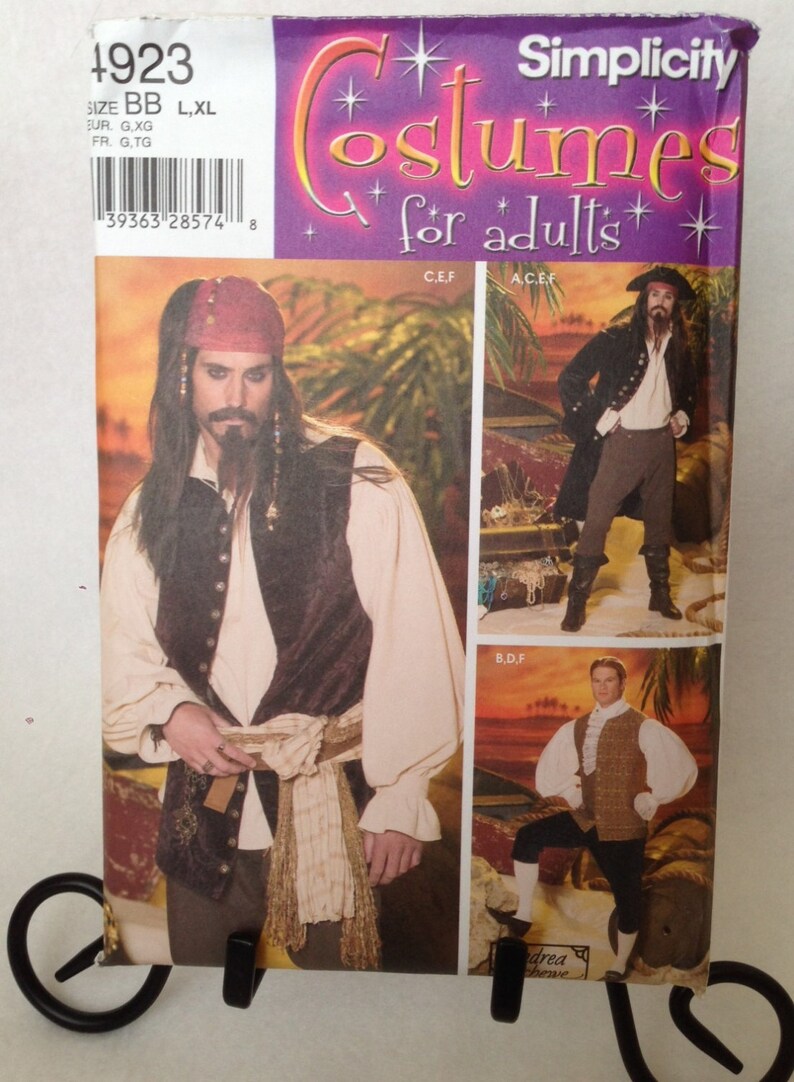 Simplicity Pattern 4923 Men's pirate costume Captains Etsy
