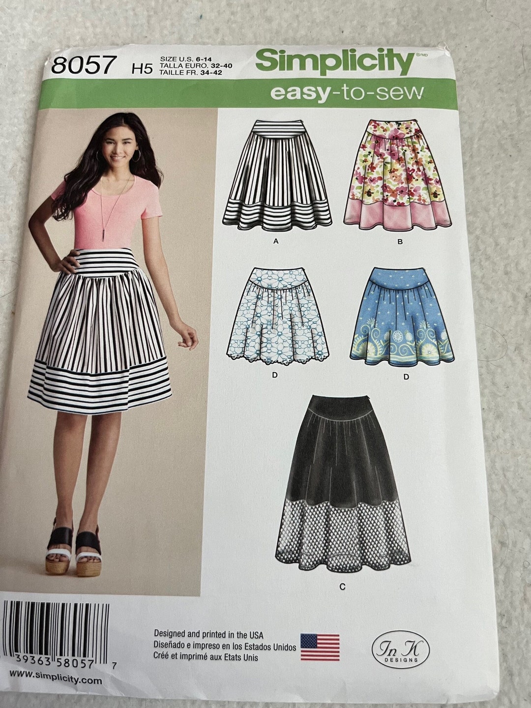 Simplicity Paper Pattern 8057, Easy to Sew, Misses Skirts - Etsy