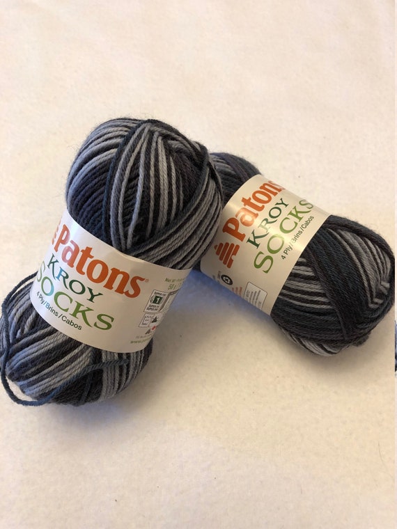 PATONS KROY BLUE RASPBERRY SOCK YARN 166 YDS WOOL BLEND 50 GMS