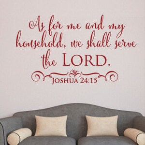 As For Me and My Household, CODE 189, Religious wall decal.