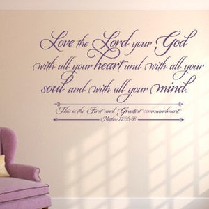 Love The Lord, CODE 244, Religious Wall Quote.