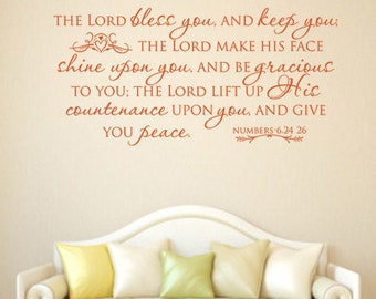 The Lord Bless You, CODE 170, Religious Wall Decal.