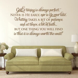 Christian Wall Decal - God&#39;s Timing Code 249