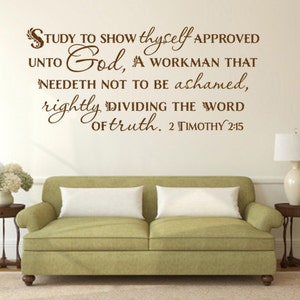 Study To Show Thyself, CODE 192, Scripture wall decal.
