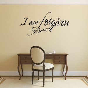 Christian Wall Decal. I&#39;m Forgiven - CODE 134 Scripture wall decal, Religious wall decal, Religious wall quote, wall decal bible, Christian.