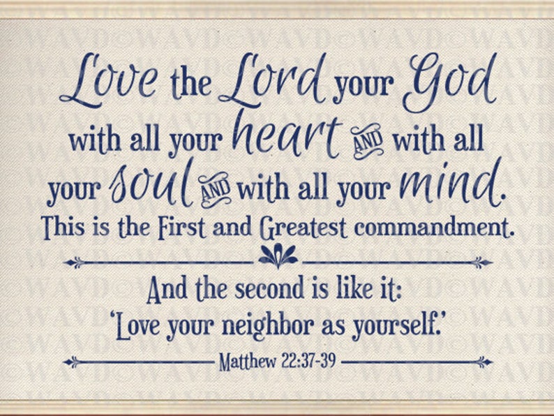 Christian Wall Decallove the Lord Your Godmatthew 3739 Etsy