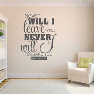 Never will I leave you, CODE 090, Christian wall decals.