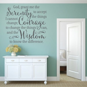 Christian Wall Decal. God Grant Me The Serenity CODE 223 Scripture wall decal, Religious wall decal, Religious wall quote, wall decal bible.