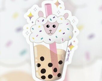 Sheep Boba Milk Tea vinyl sticker