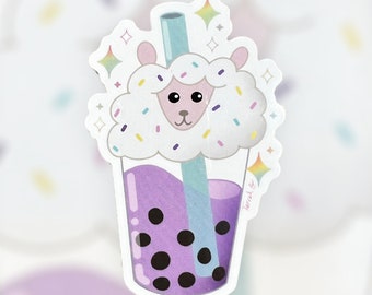 Taro Sheep Boba Tea vinyl sticker