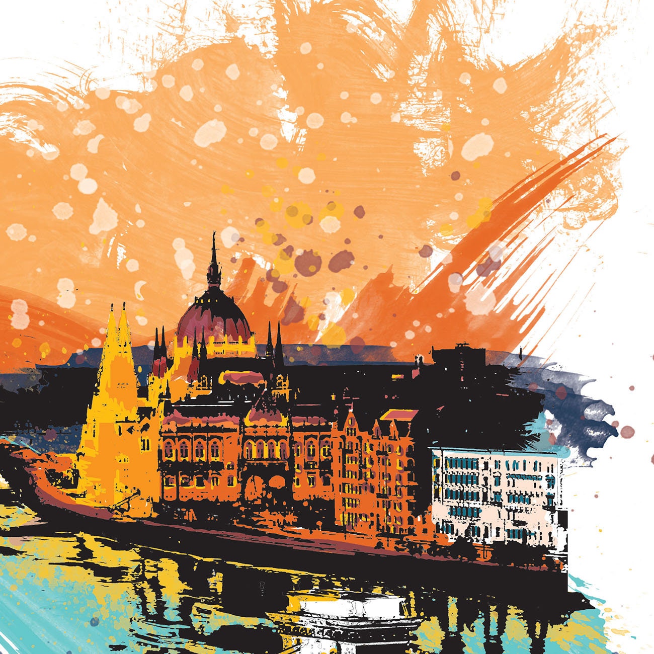 Budapest Print, Budapest Skyline, Budapest Art, Budapest Poster