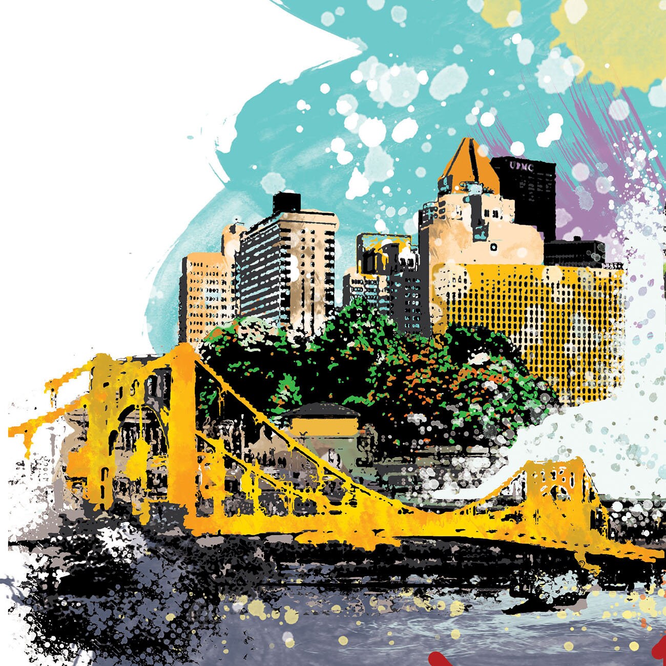 Pittsburgh Print Pittsburgh Skyline Pittsburgh Art Etsy