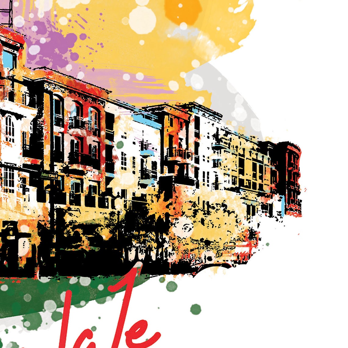 Glendale Print Glendale Skyline Glendale Art Glendale Etsy