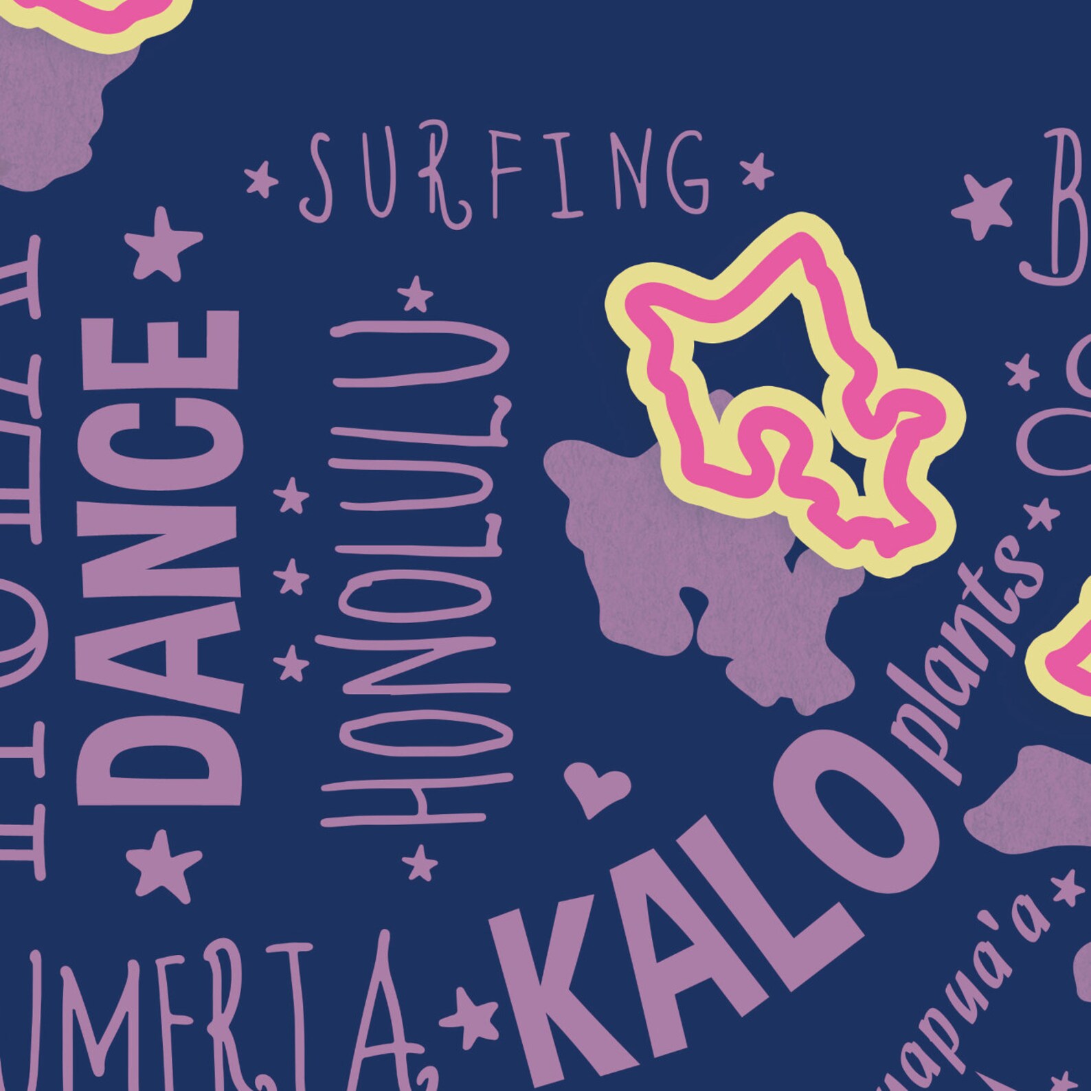 Hawaii State Print Hawaii Art Hawaii Poster Hawaii Print Etsy