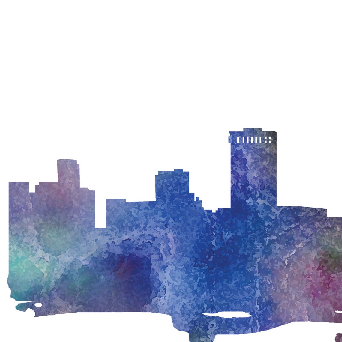 Taipei Watercolor Skyline Taipei Skyline Taipei Art Taipei Etsy