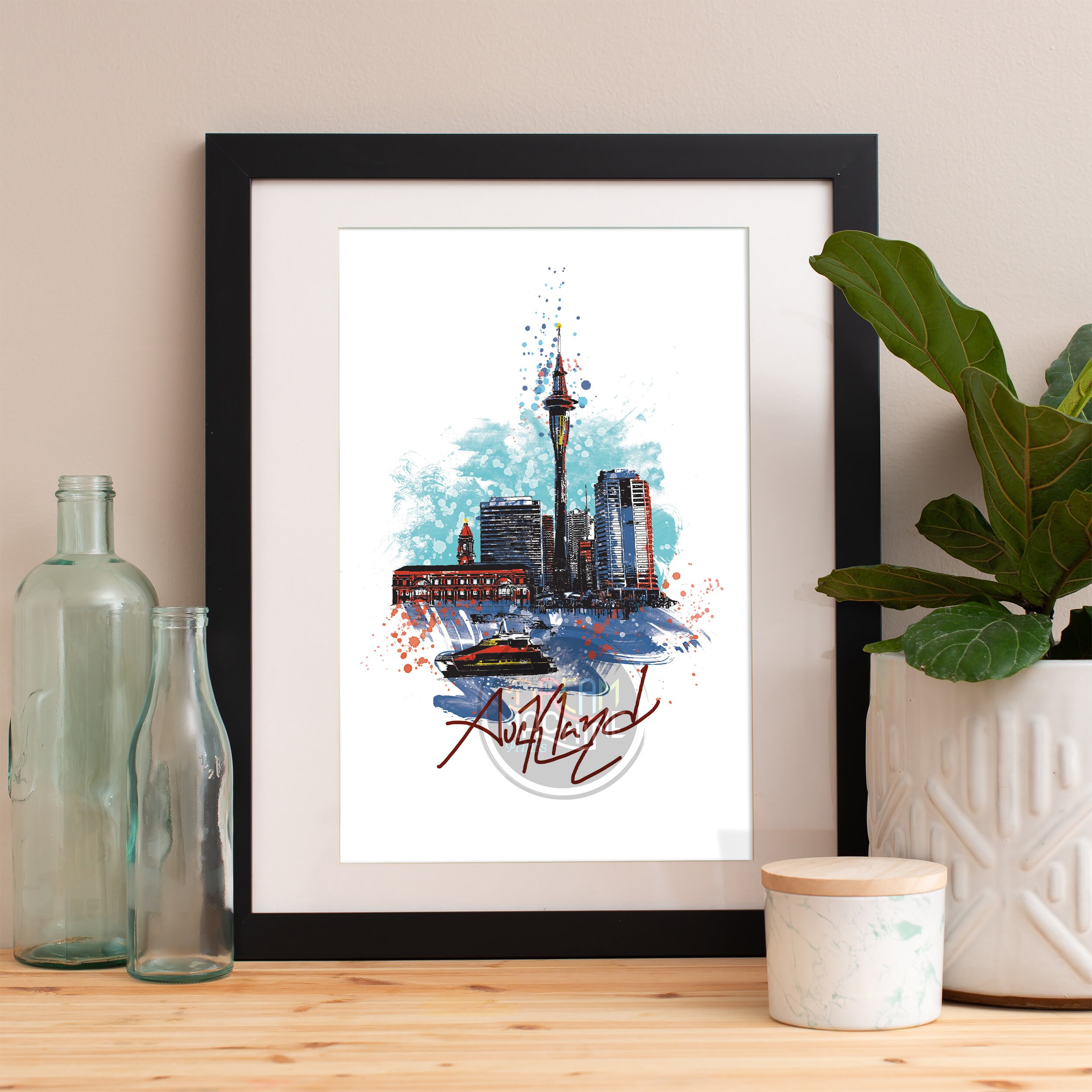 Auckland Print, Auckland Skyline, Auckland Art, Auckland Poster