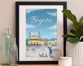 Bogota Print, Bogota Skyline, Bogota Art, Bogota Poster, Bogota Aquarelle, Bogota Art, Bogota Map, Bogota Wall Art, Colombia Art