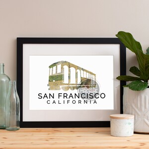 San Francisco Cable Car Watercolor Art Print