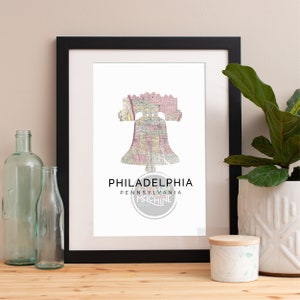 Philadelphia Aquarell Karte Kunstdruck: Philly Skyline Poster