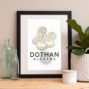 Dothan Print, Dothan Skyline, Dothan Art, Dothan Poster, Dothan Watercolor, Dothan Art Print, Dothan Map, Dothan Wall Art