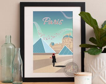 Paris Print, Paris Skyline, Paris Art, Paris Poster, Paris Aquarelle, Paris Art, Paris Map, Paris Wall Art, France Art