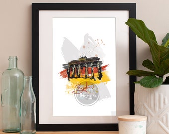 Berlin Print, Berlin Skyline, Berlin Art, Berlin Poster, Berlin Watercolor, Berlin Art, Berlin Map, Berlin Wall Art, Germany Art