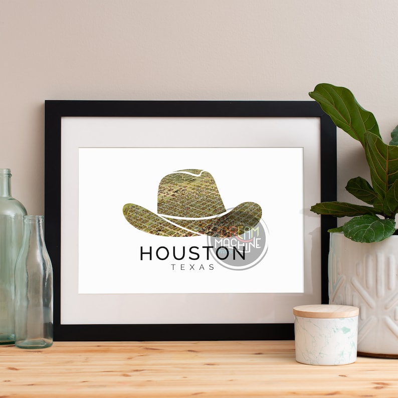 Houston Print Houston Skyline Houston Art Houston Poster Etsy