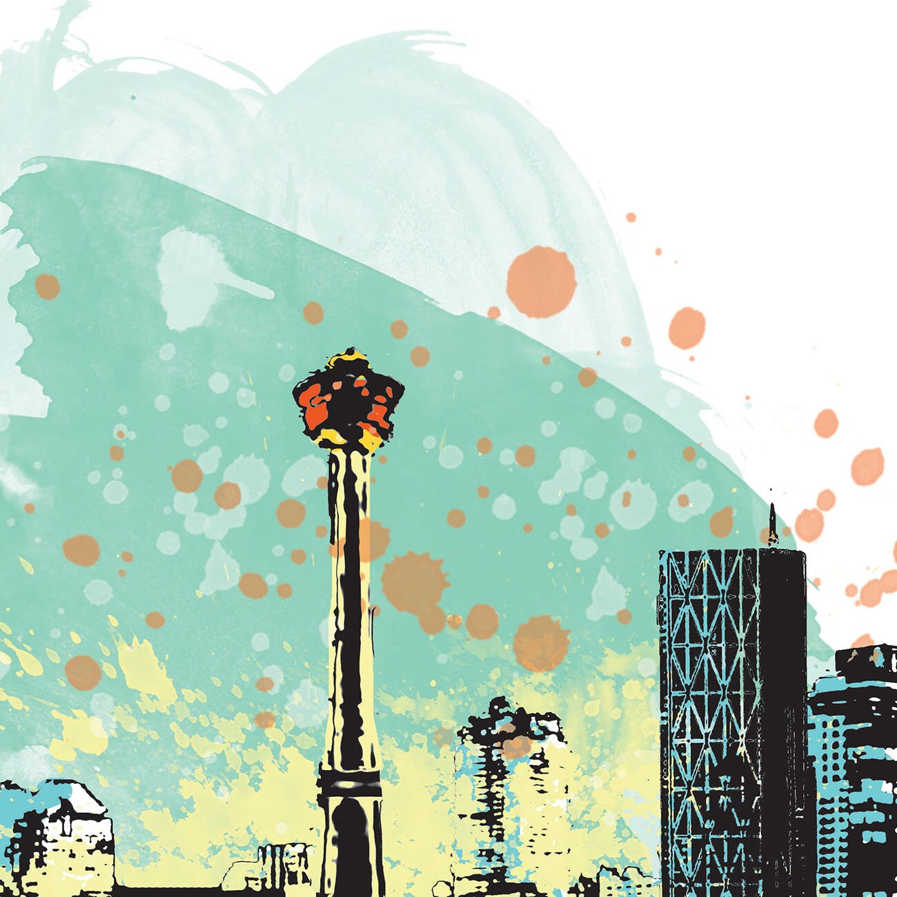 Calgary Print, Calgary Skyline, Calgary Art, Calgary Poster, Calgary