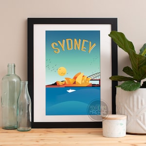 Sydney Skyline Watercolor Art Print: Australia Wall Art