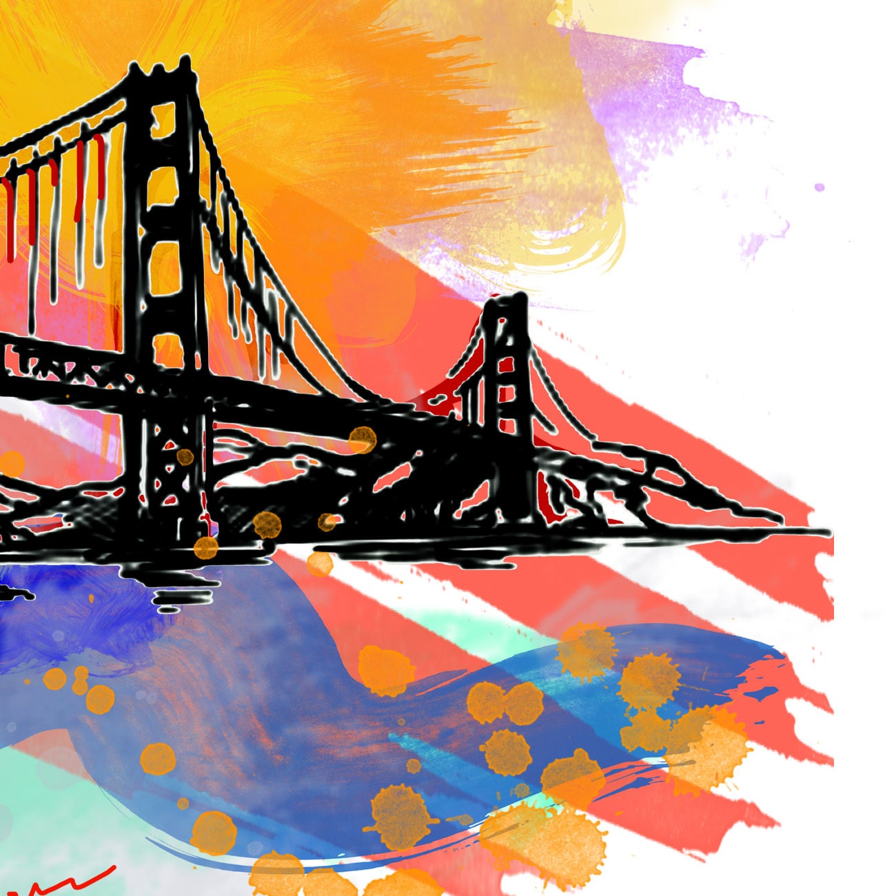 San Francisco Print, San Francisco Skyline, San Francisco Art, San
