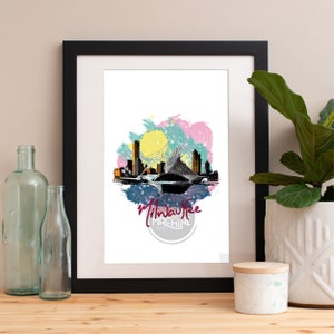 Milwaukee Print, Milwaukee Skyline, Milwaukee Art, Milwaukee Poster, Milwaukee Watercolor, Milwaukee Art Print, Milwaukee Map, Milwaukee