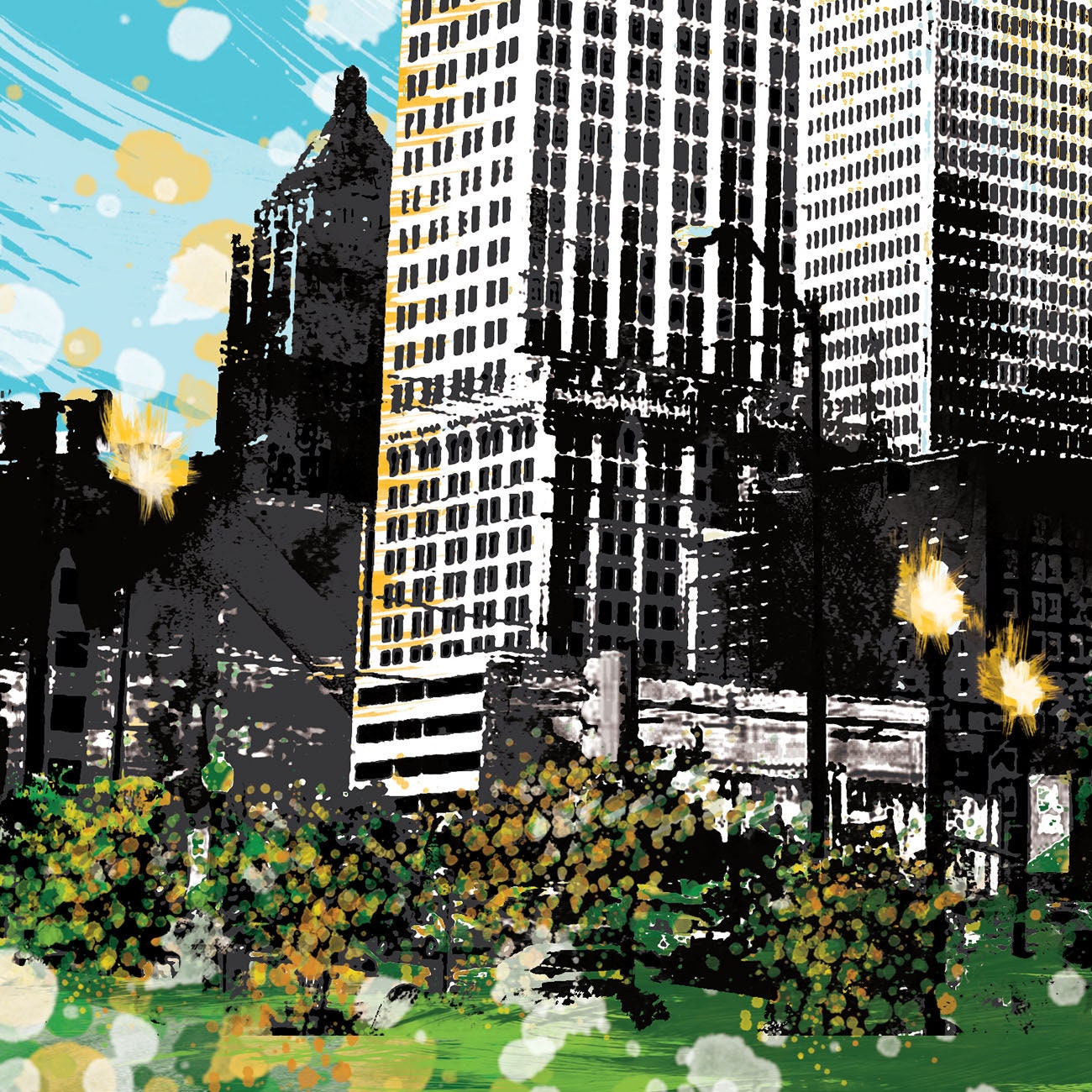 Tulsa Print, Tulsa Skyline, Tulsa Art, Tulsa Poster, Tulsa Watercolor