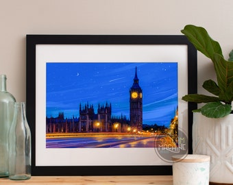 Grafika przedstawiająca panoramę Londynu z Big Benem: Anglia