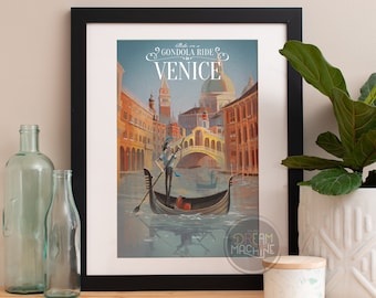 Affiche de voyage de Venise, Affiche de Venise, Impression de Venise, Venise, Impression de voyage, Venise Italie, Art mural de Venise, Peinture de Venise, Décor de Venise