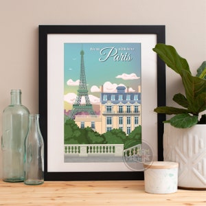 Paris Print, Paris Skyline, Paris Art, Paris Poster, Paris Watercolor, Paris Art, Paris Map, Paris Wall Art, France Art image 1