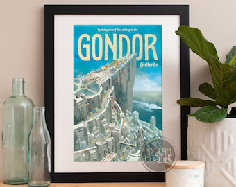 Affiche du Seigneur des Anneaux Gondor Galleria Affiche de voyage, Le Seigneur des Anneaux Art, Seigneur des Anneaux, Gondor, Affiche LOTR, LOTR Art, LOTR