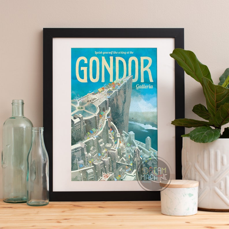 Affiche du Seigneur des Anneaux Gondor Galleria Affiche de voyage, Le Seigneur des Anneaux Art, Seigneur des Anneaux, Gondor, Affiche LOTR, LOTR Art, LOTR image 1