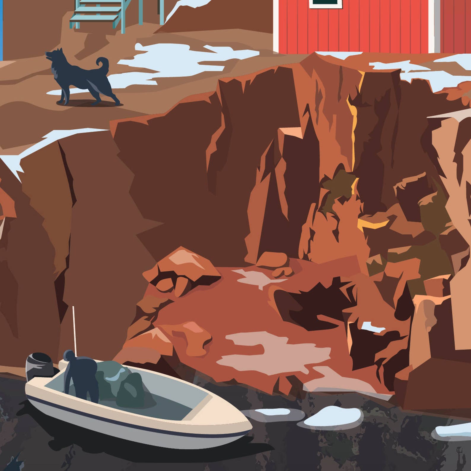 Greenland Print Greenland Skyline Greenland Art Greenland Etsy