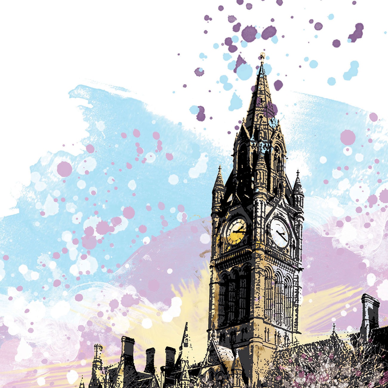 Manchester Print, Manchester Skyline, Manchester Art, Manchester Poster ...
