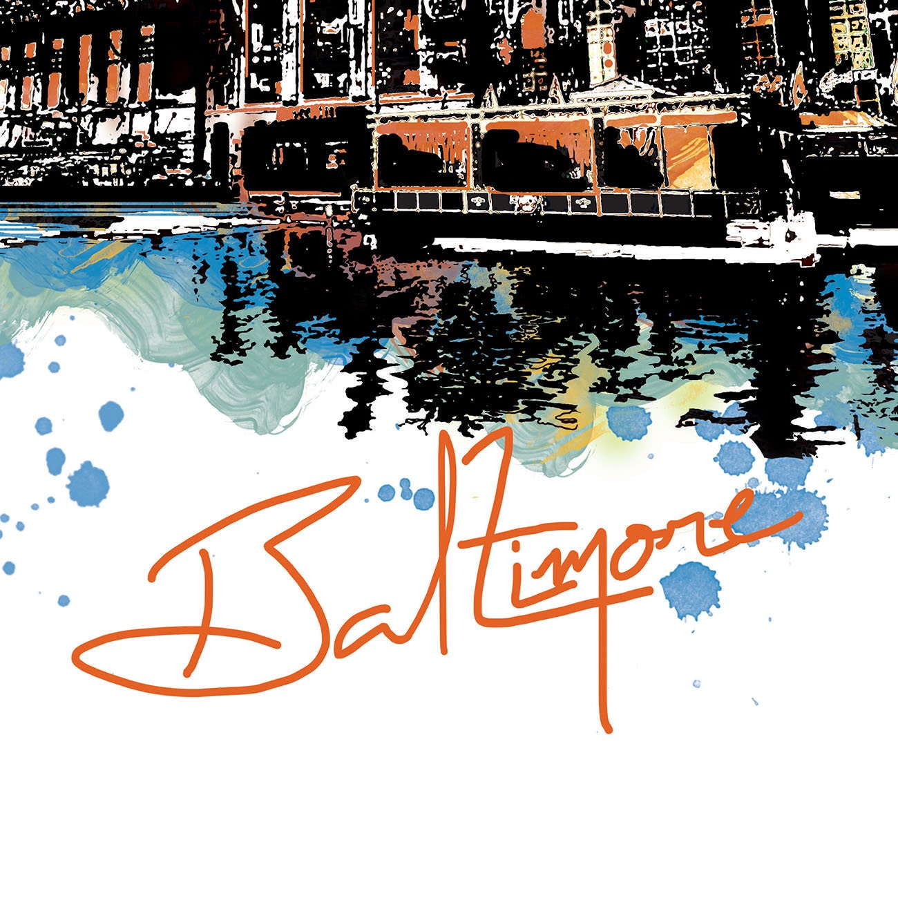 Baltimore Print, Baltimore Skyline, Baltimore Art, Baltimore Poster