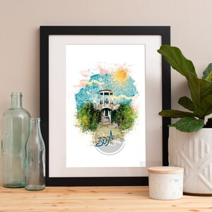 30A Print, 30A Skyline, 30A Art, 30A Poster, 30A Aquarel, 30A Art Print, 30A Kaart, 30A Wall Art, 30A Florida