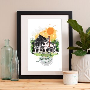 Fremont Skyline Watercolor Art Print: Archival Quality Paper