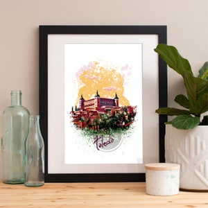 Toledo Print, Toledo Skyline, Toledo Art, Toledo Poster, Toledo Watercolor, Toledo Art Print, Toledo Map, Toledo Wall Art