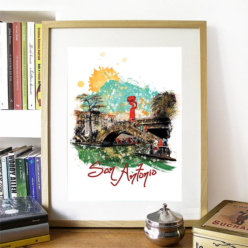 San Antonio Print, San Antonio Skyline, San Antonio Art, San Antonio