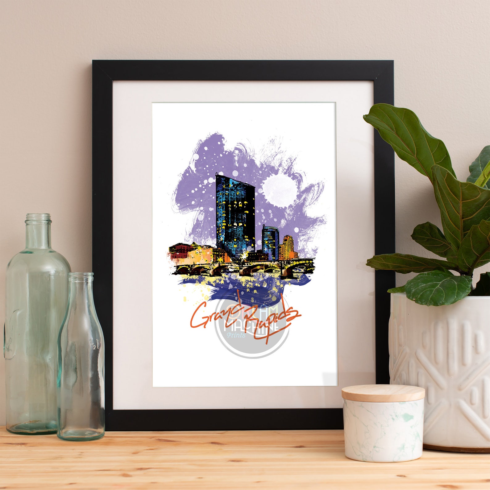 Grand Rapids Print Grand Rapids Skyline Grand Rapids Art Etsy