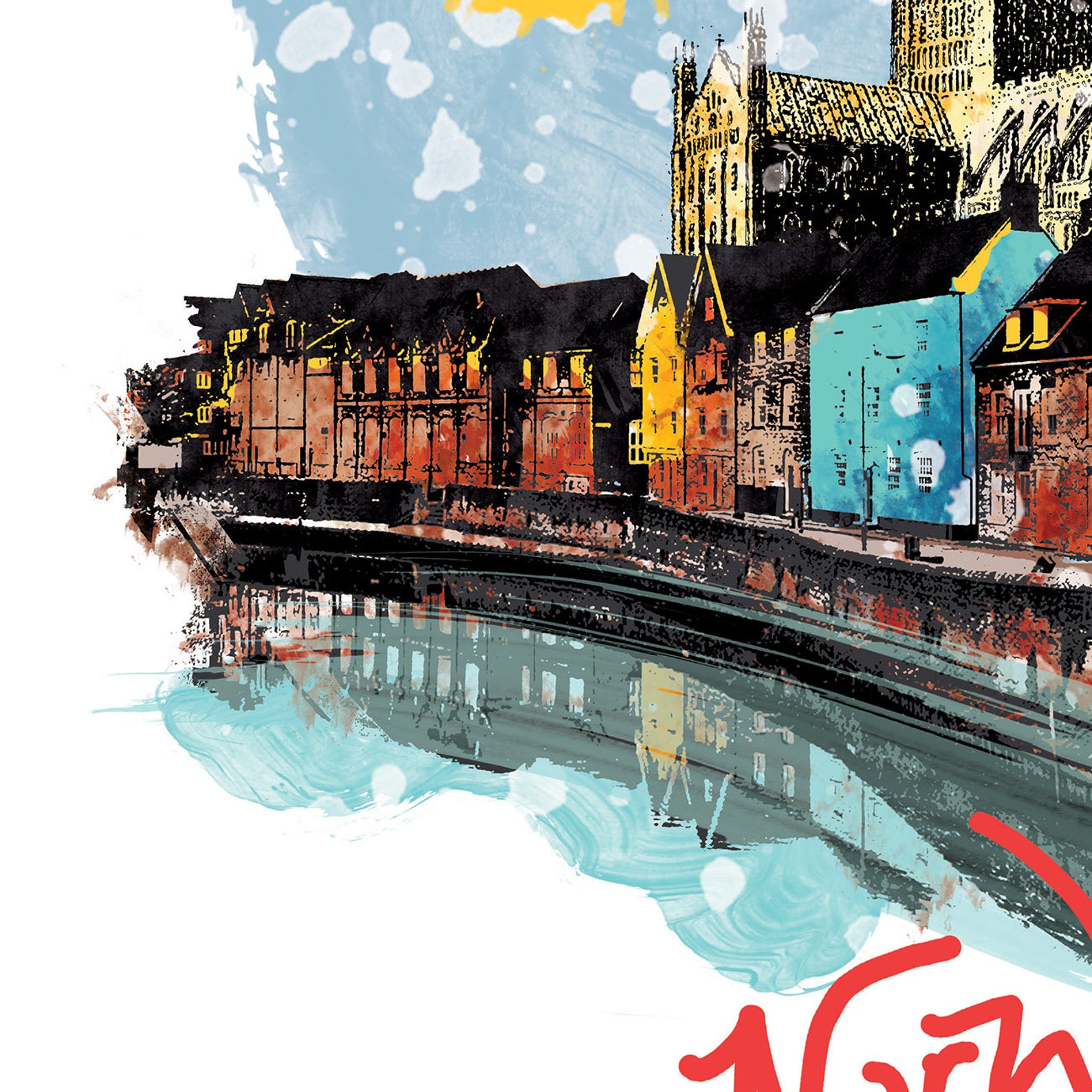 Norwich Print Norwich Skyline Norwich Art Norwich Poster Etsy
