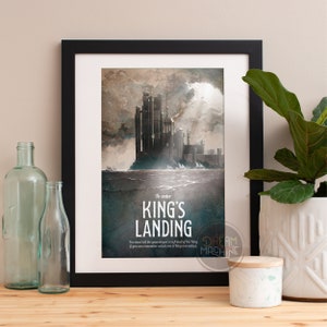 Game of Thrones Poster, Game of Thrones Gift, Game of Thrones Art, House Stark Art, Kings Landing Art, Kings Landing, Game of Thrones Map image 1