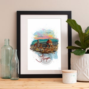 Florence Skyline Watercolor Art Print